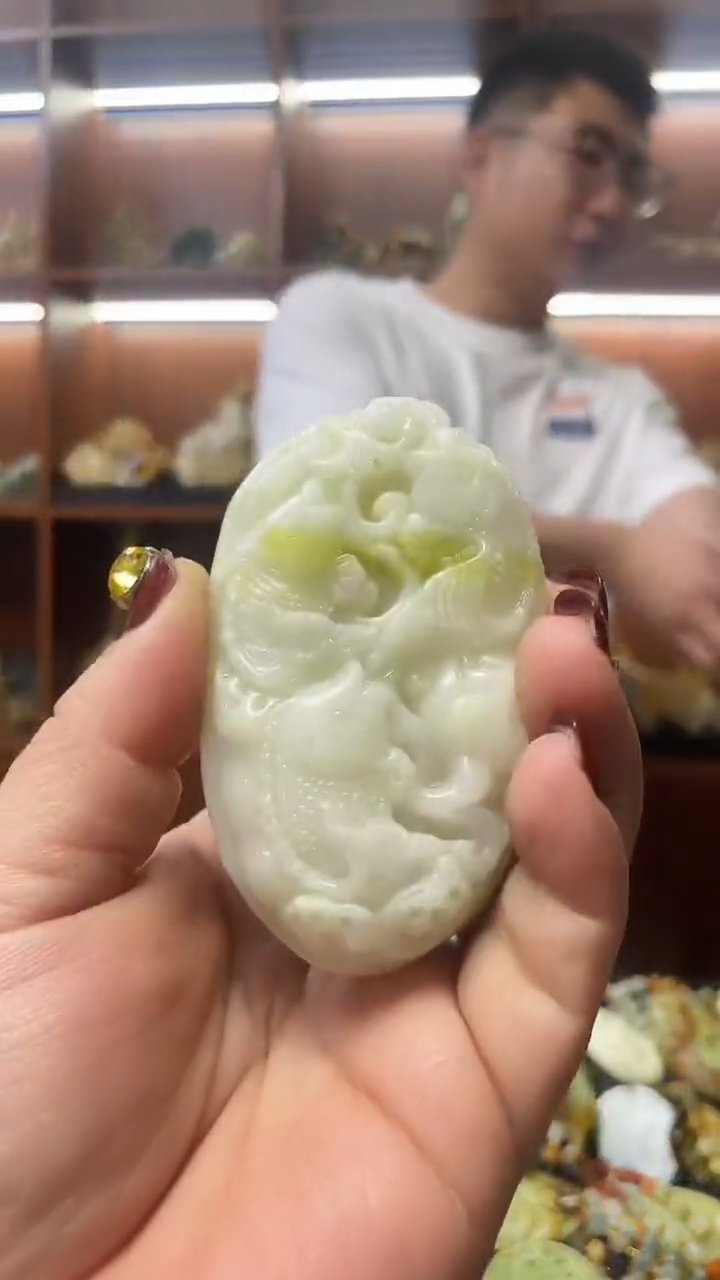 未镶嵌蛇纹石玉手把    