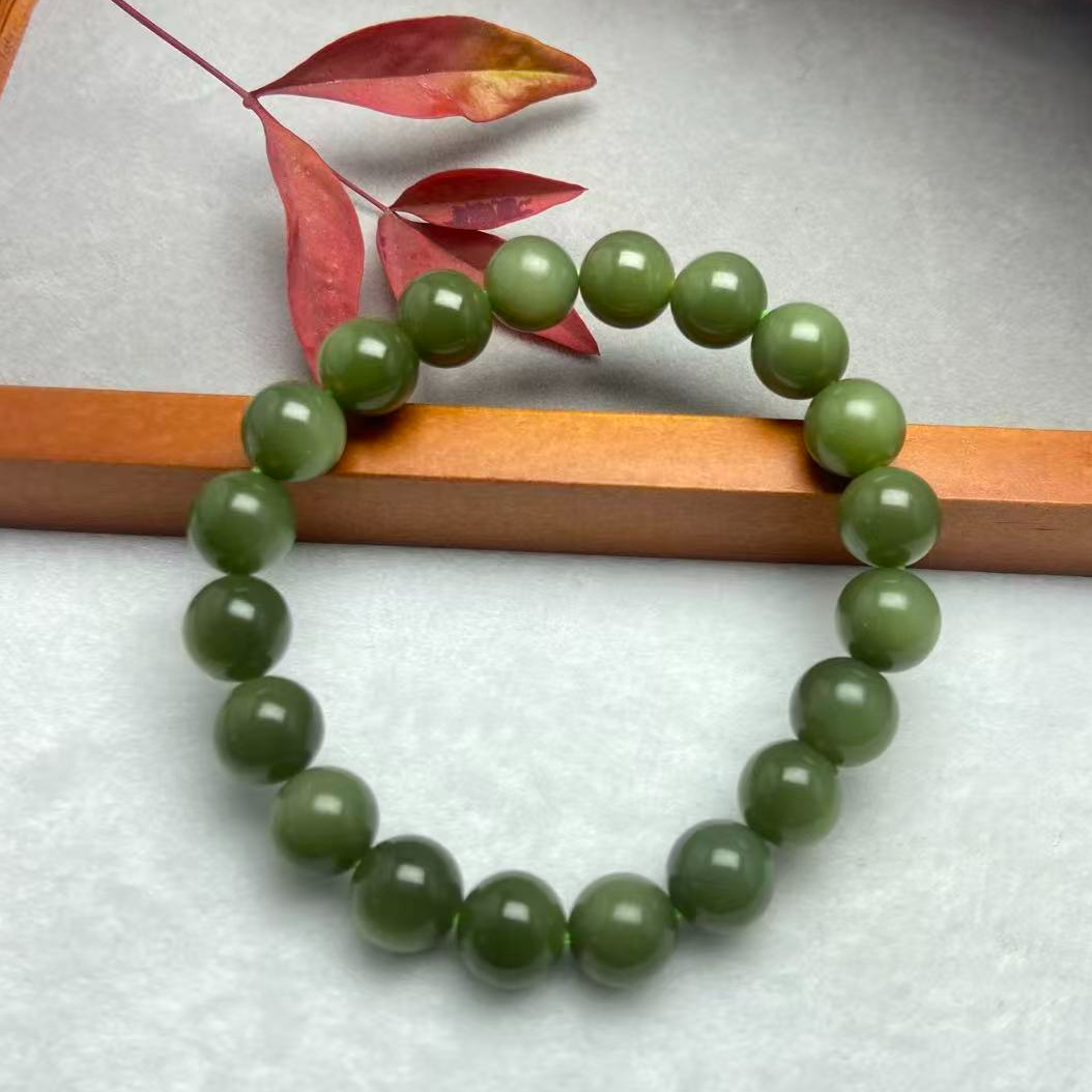 和田玉青黄口手串D026