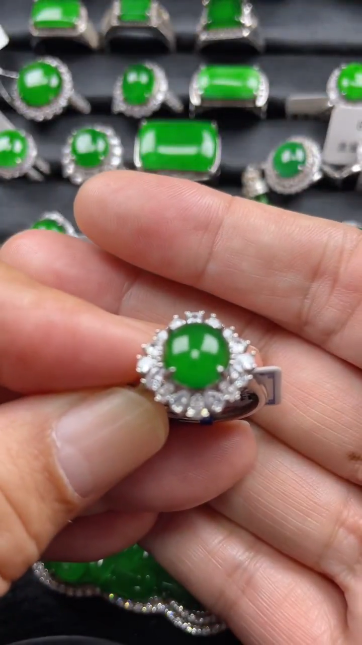 【闪购商品】翡翠戒指银S925镶嵌翡翠