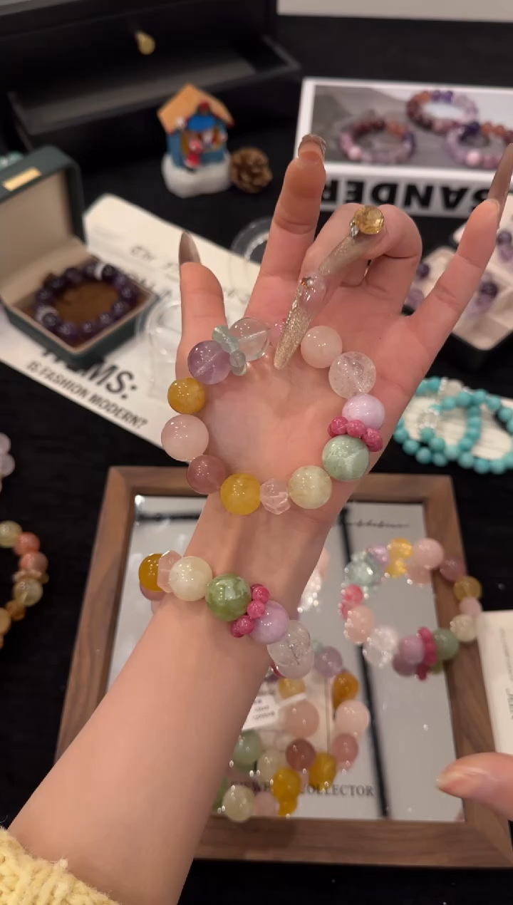 未镶嵌手链水晶彩虹多宝x3646