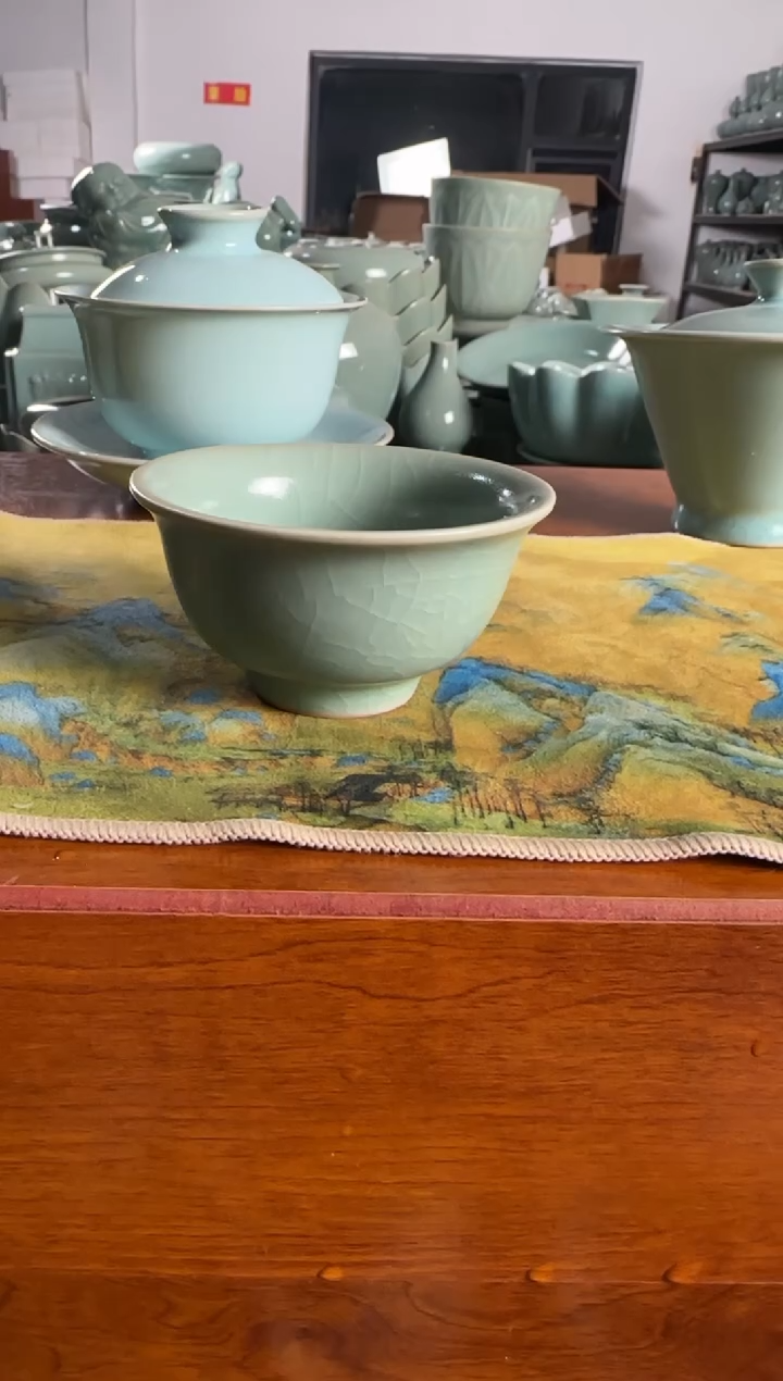 汝瓷平顶山汝瓷产品   仿古压手杯