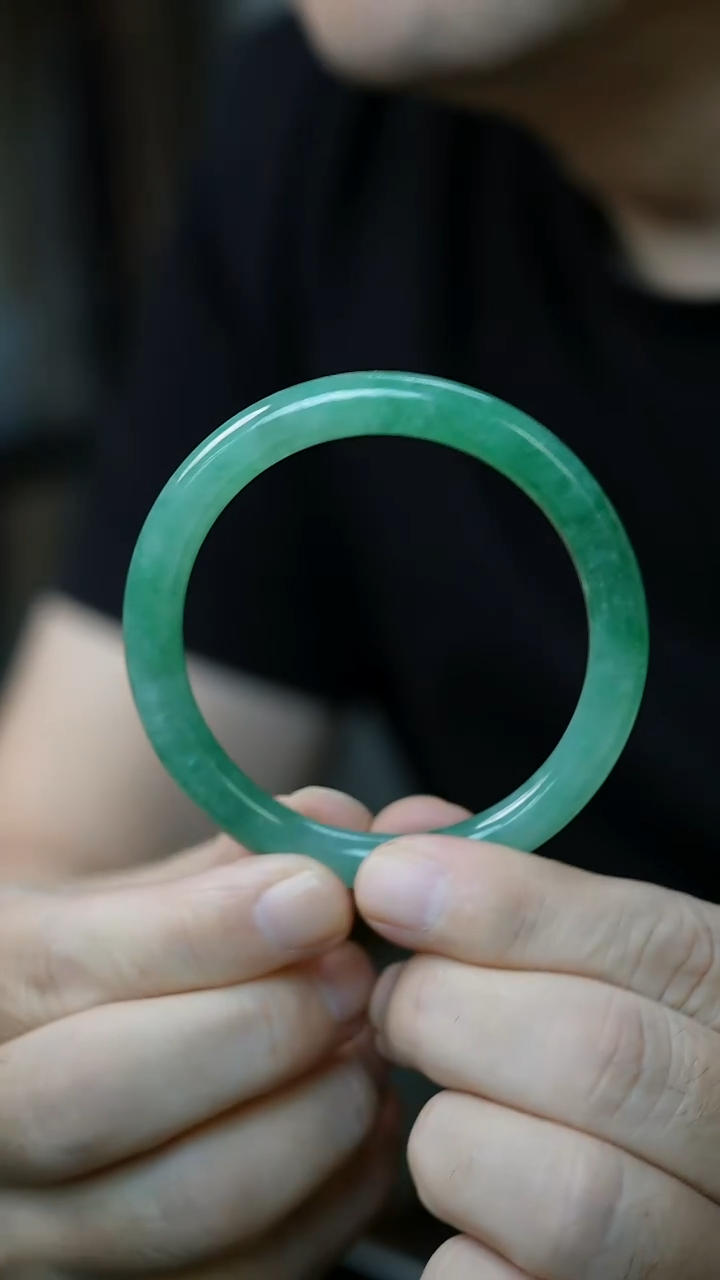 未镶嵌手镯翡翠13号-56.5糯冰圆条/D/1