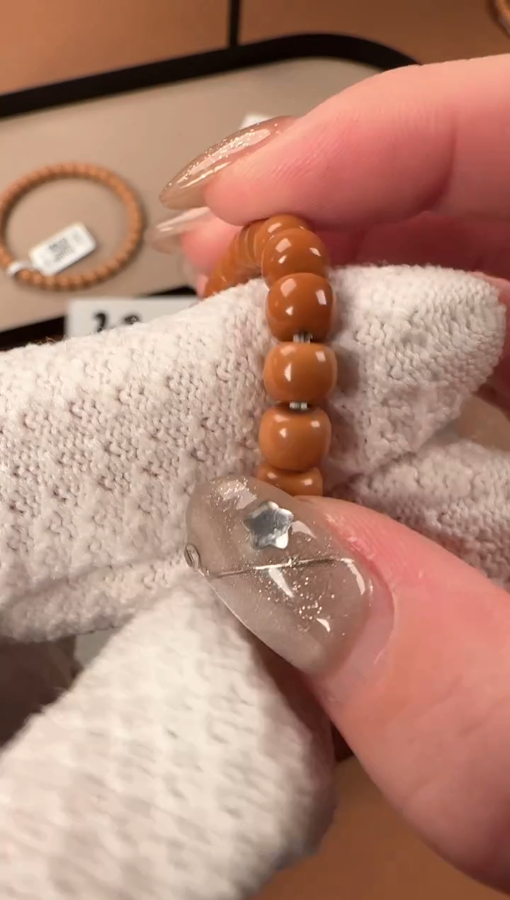 手串橄榄核6.4mm核尖单圈，老挝料，老型珠，高油高密