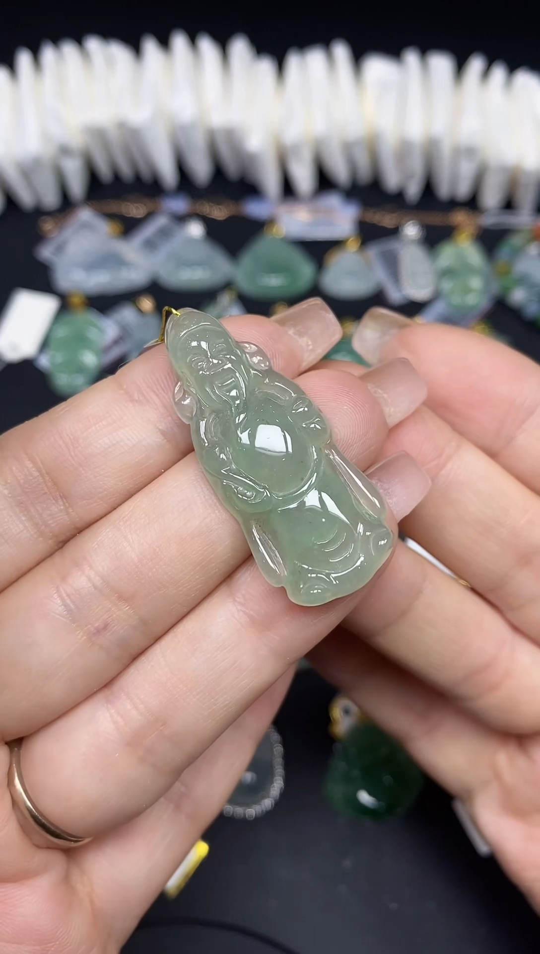 吊坠(不含链)未镶嵌翡翠财神@@A6