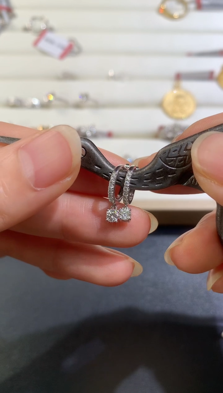 耳饰18K金镶嵌钻石A163|3980