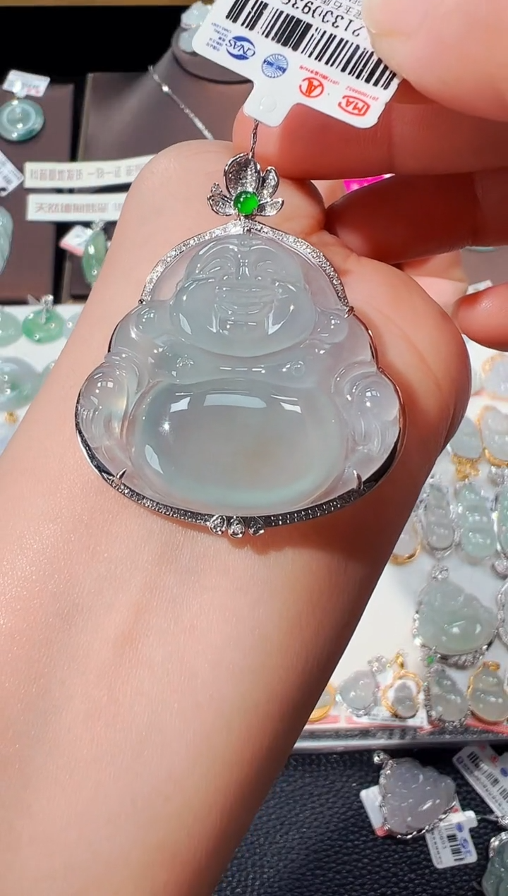 【闪购商品】翡翠吊坠(不含链)18K金镶嵌佛公吊坠936