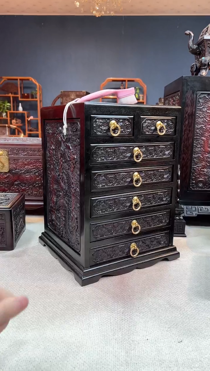 【闪购商品】红酸枝木类家具七斗柜