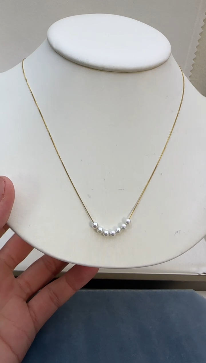 【闪购商品】海水珍珠颈饰18K金镶嵌3.5-4