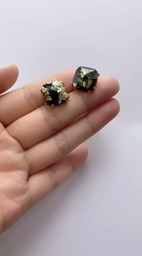 【闪购商品】琥珀裸石银S925镶嵌琥珀耳钉