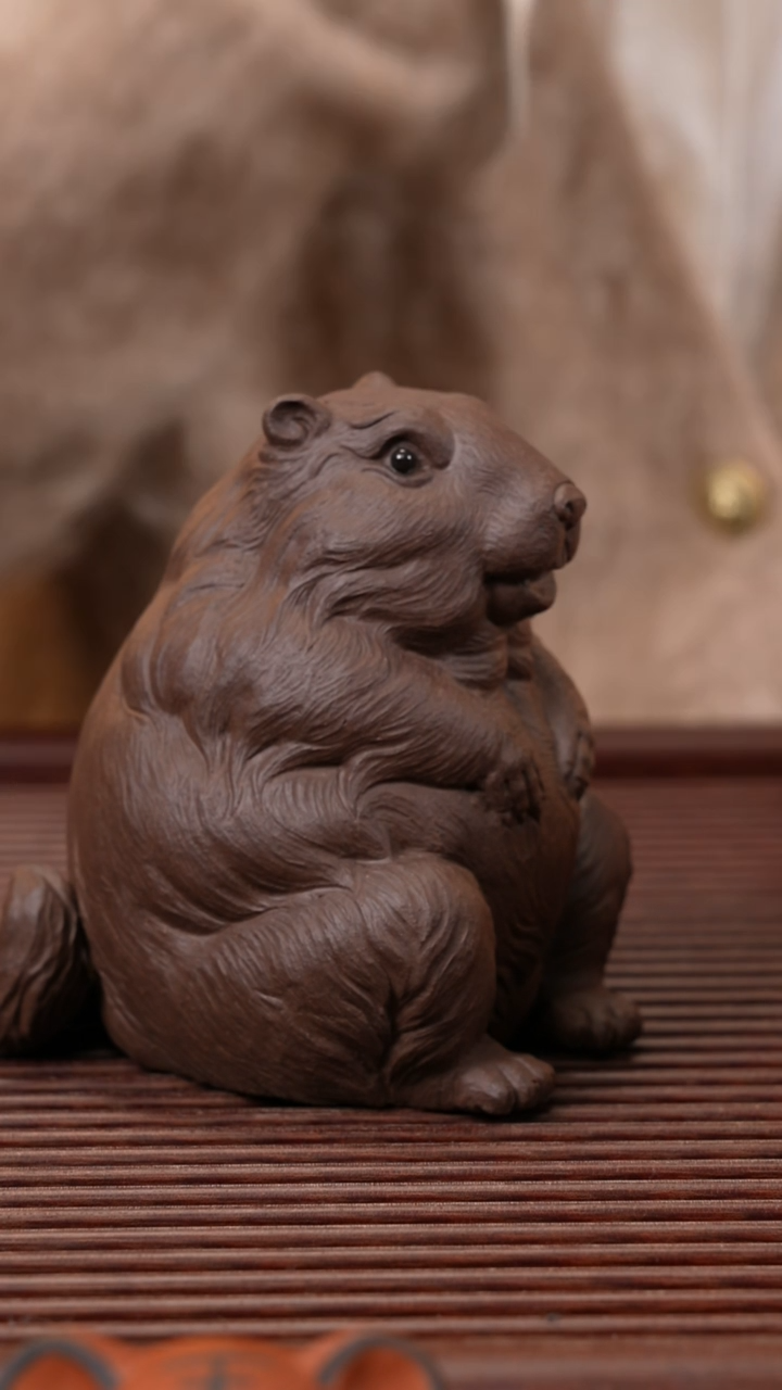 【闪购商品】紫砂茶宠紫泥土拨鼠