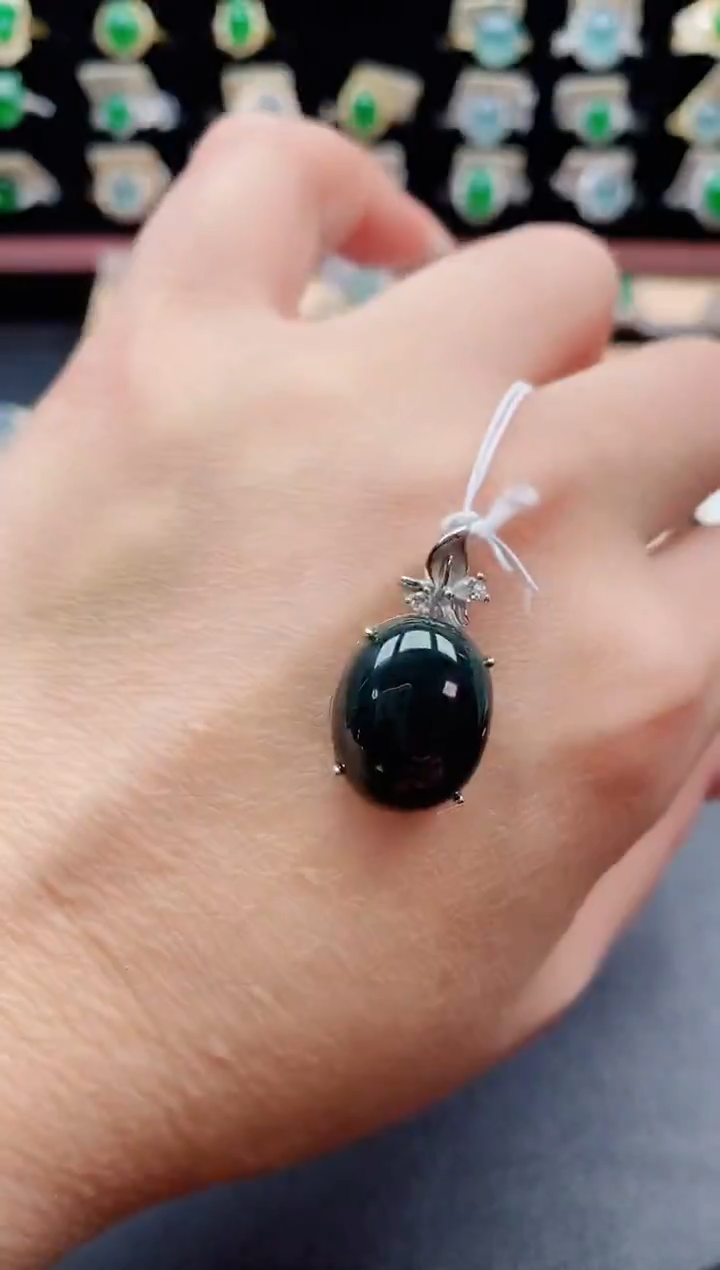 吊坠(不含链)银S925镶嵌翡翠1