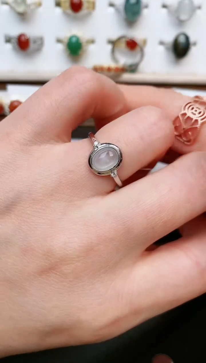 【闪购商品】翡翠戒指银S925镶嵌....