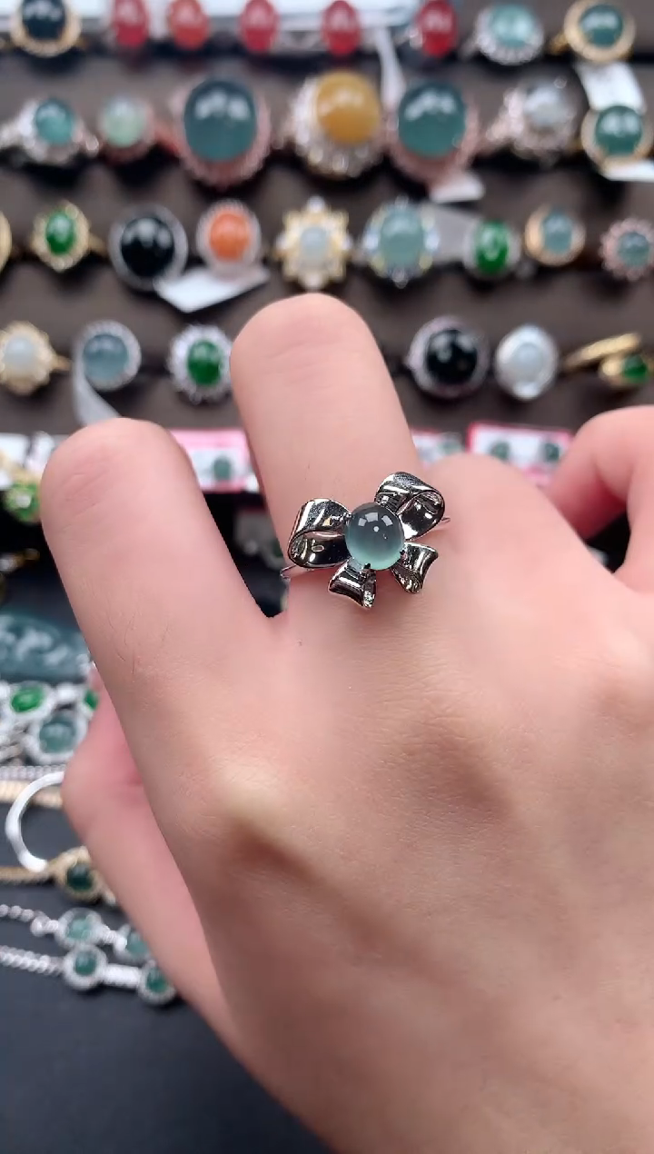 【闪购商品】翡翠戒指银S925镶嵌7634124