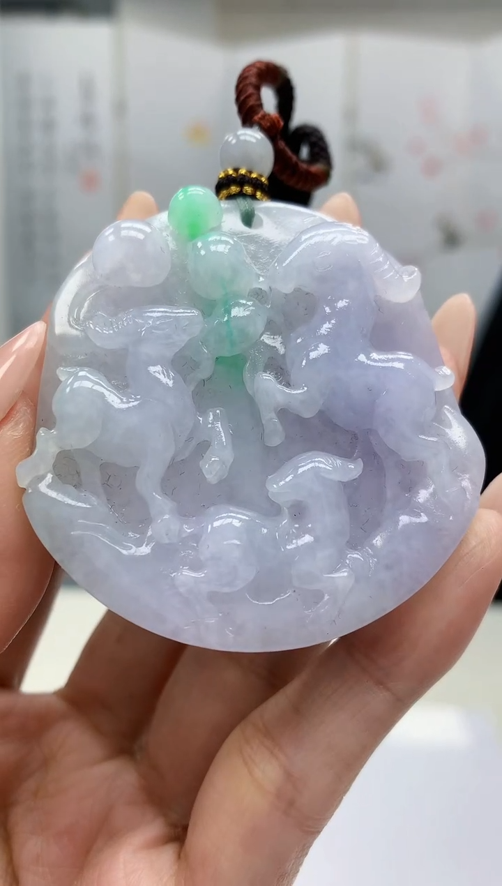 【闪购商品】定制翡翠未镶嵌5152MM-毛货挂件44