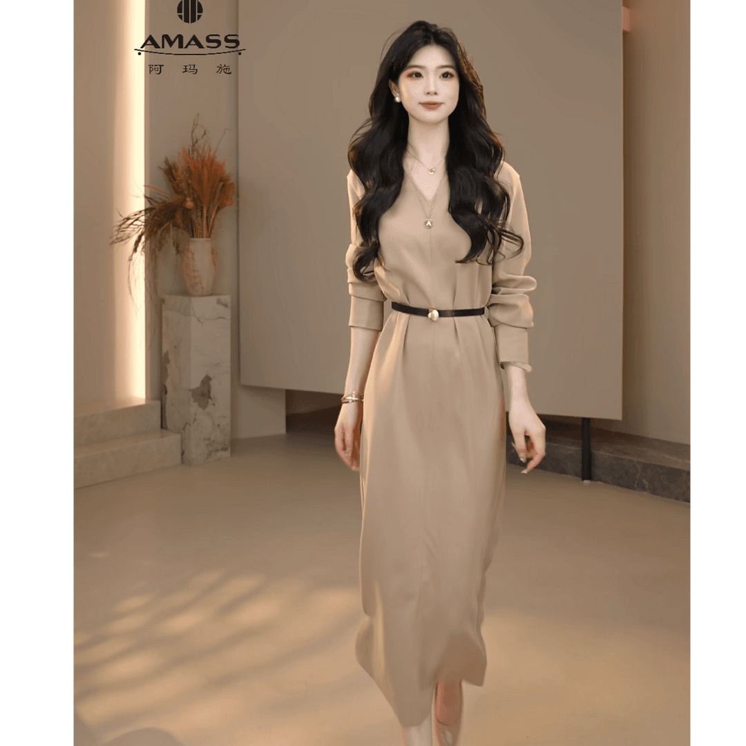AMASS阿玛施25新款灰色宽松休闲显瘦百搭连衣裙550036-4249173