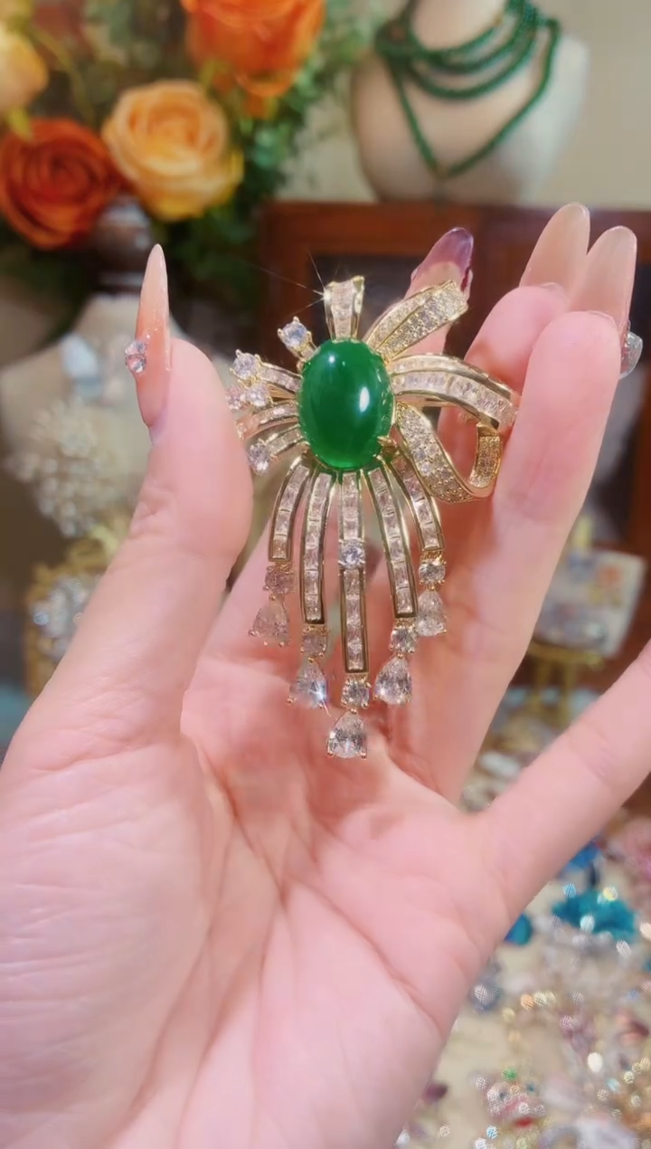 合成立方氧化锆铜合金金色飘带