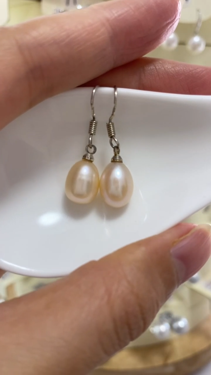 【闪购商品】淡水珍珠耳饰银S925镶嵌1