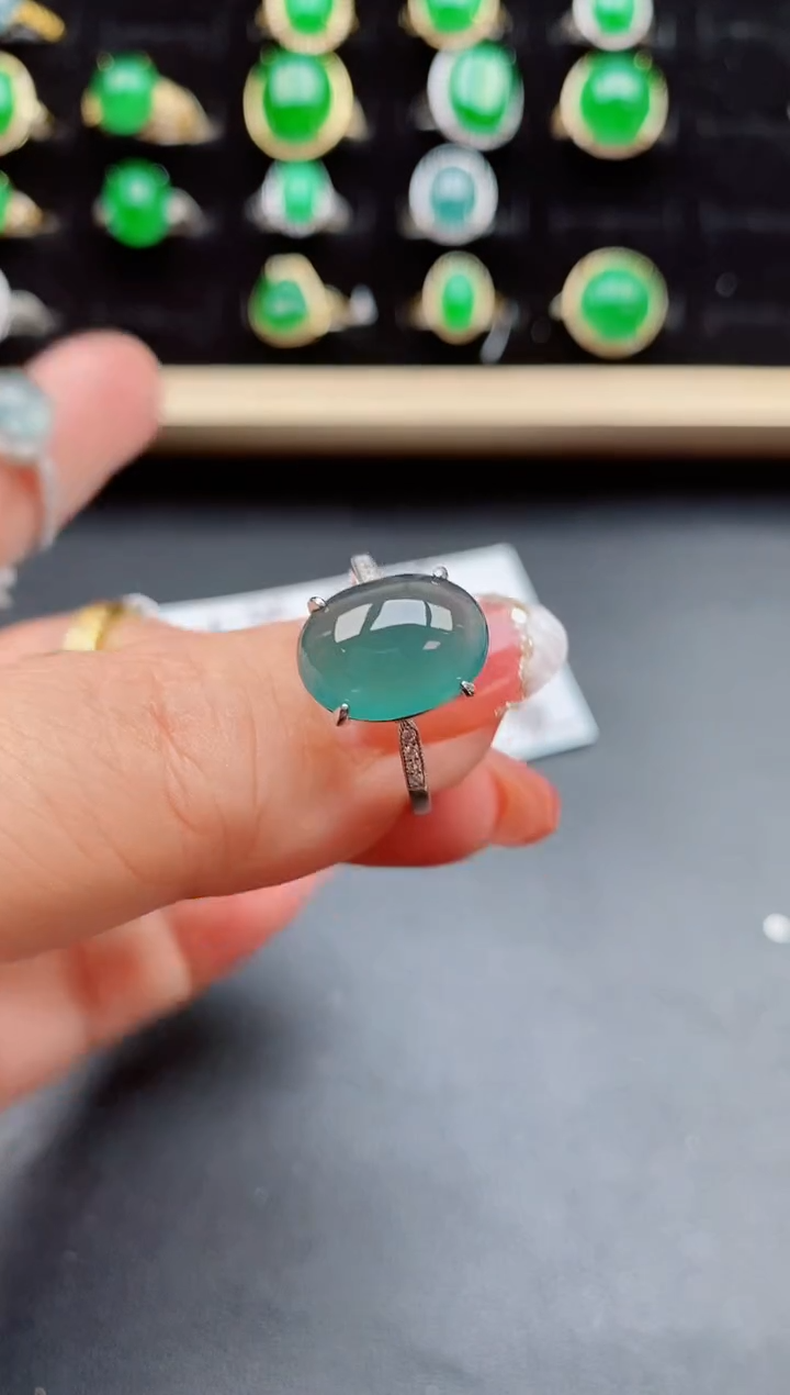 【闪购商品】翡翠戒指银S925镶嵌50800