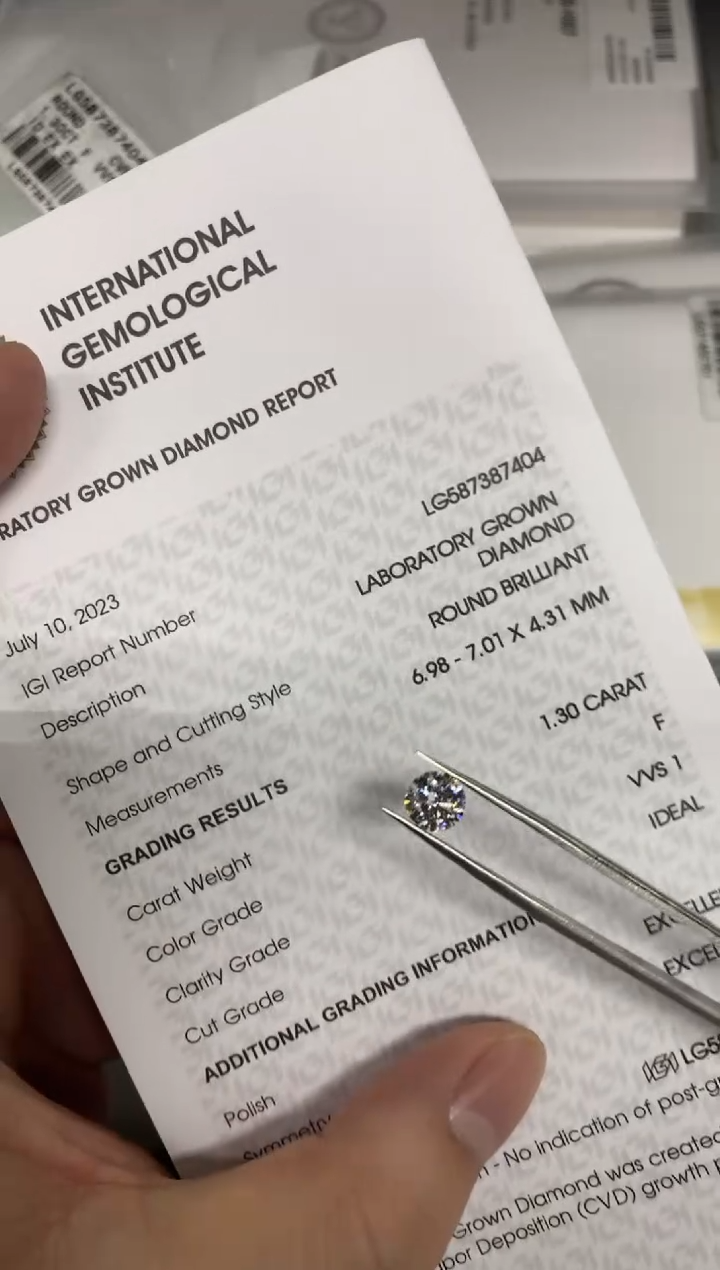 【闪购商品】实验室培育钻石裸石未镶嵌1.3F587387404