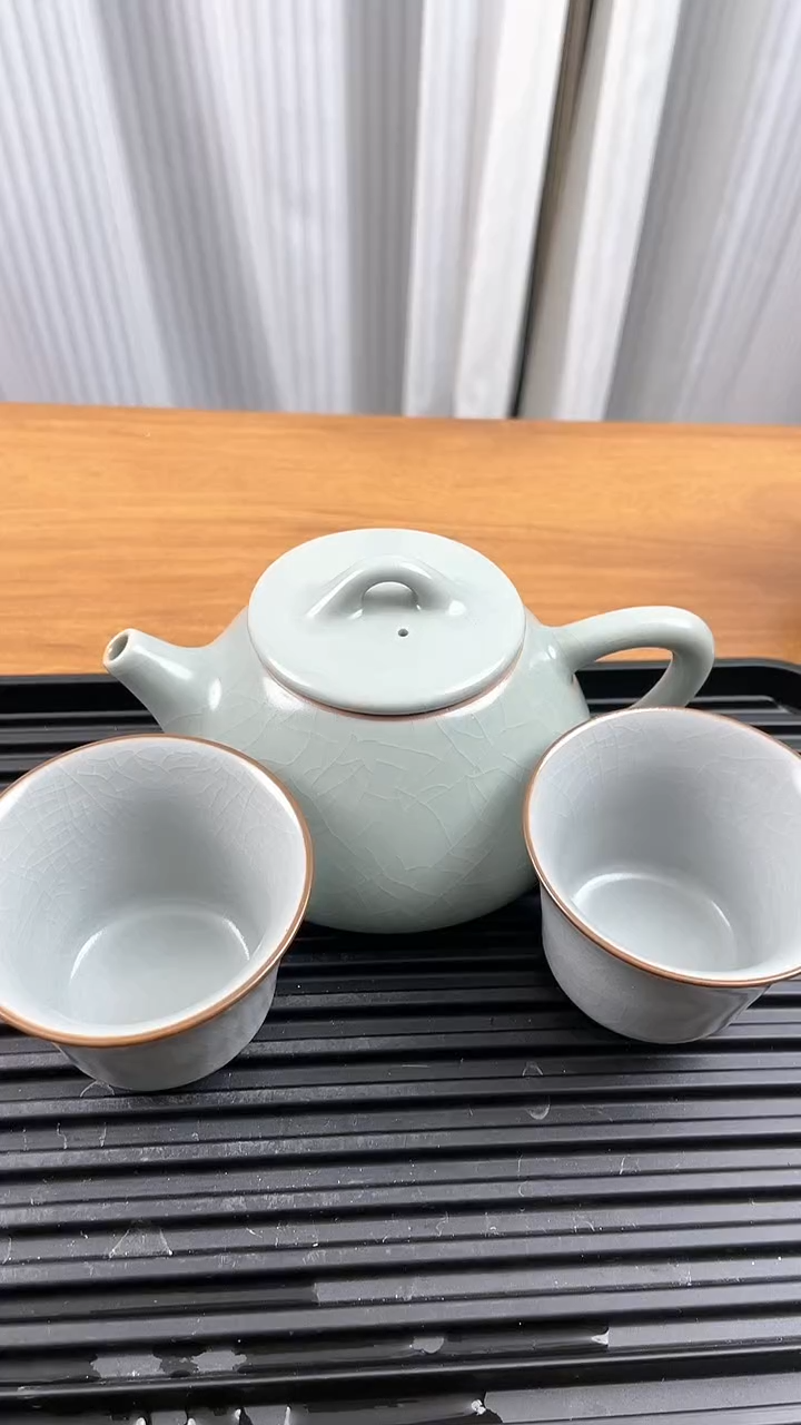 【闪购商品】瓷片福缘堂茶具甄选-石瓢壶带两闻香杯