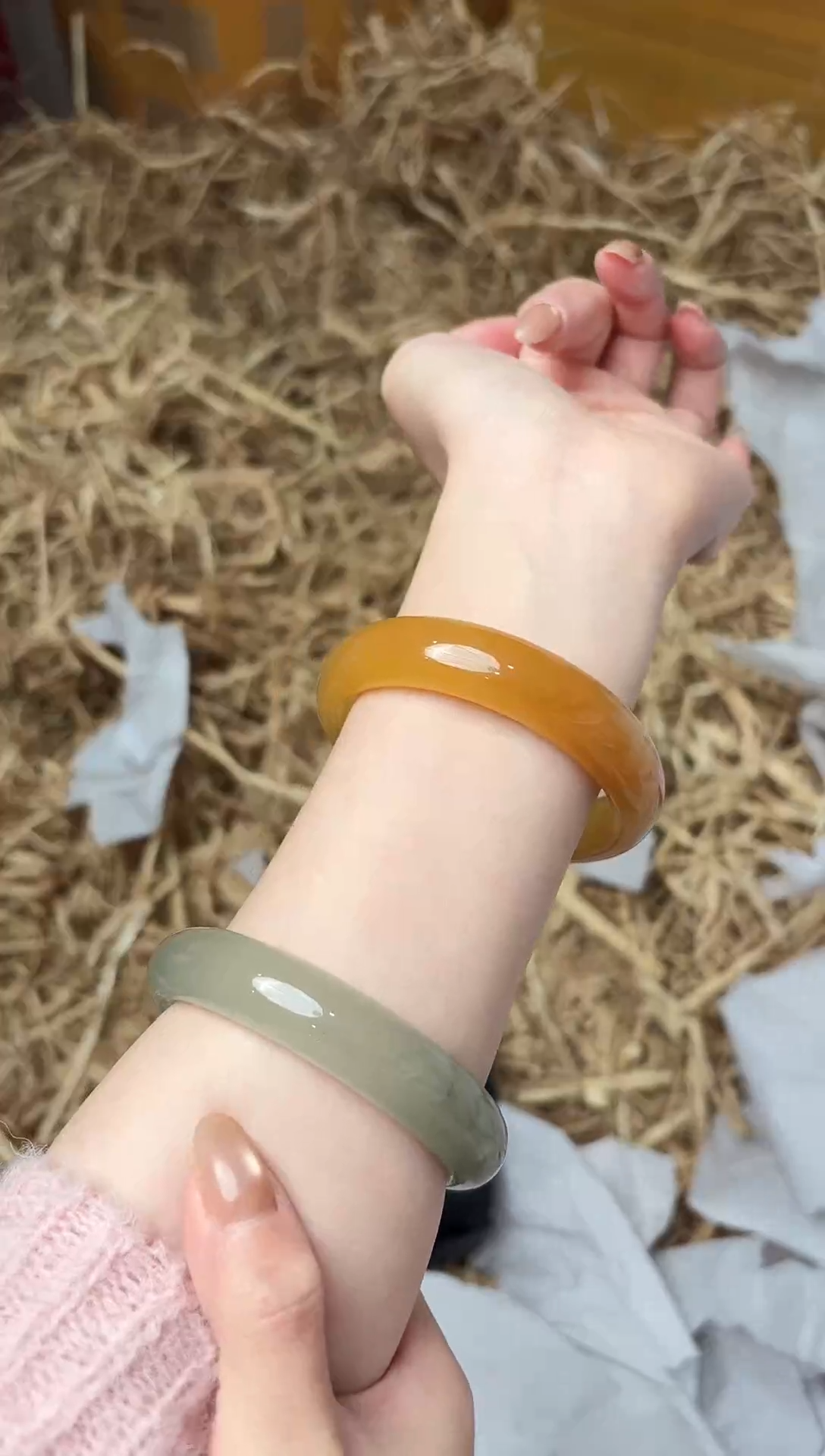 未镶嵌手镯石英质玉1172圈口54