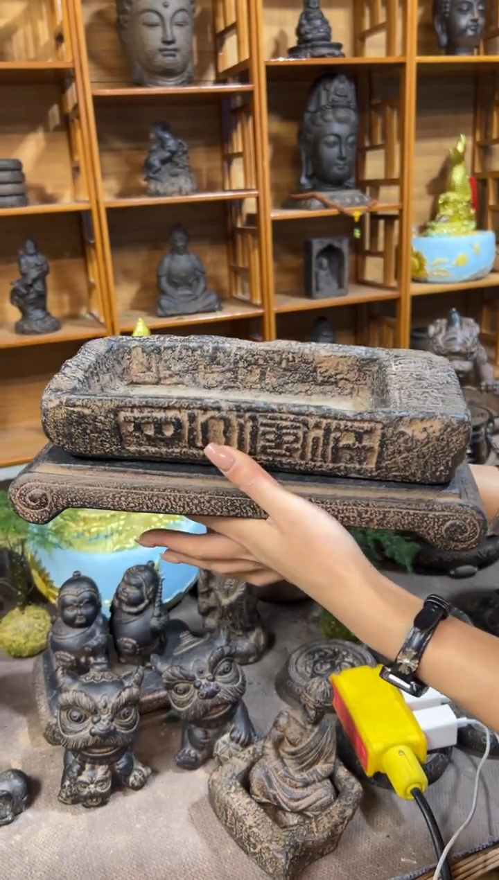 陶土【火山泥】江枫盆+大江枫底座