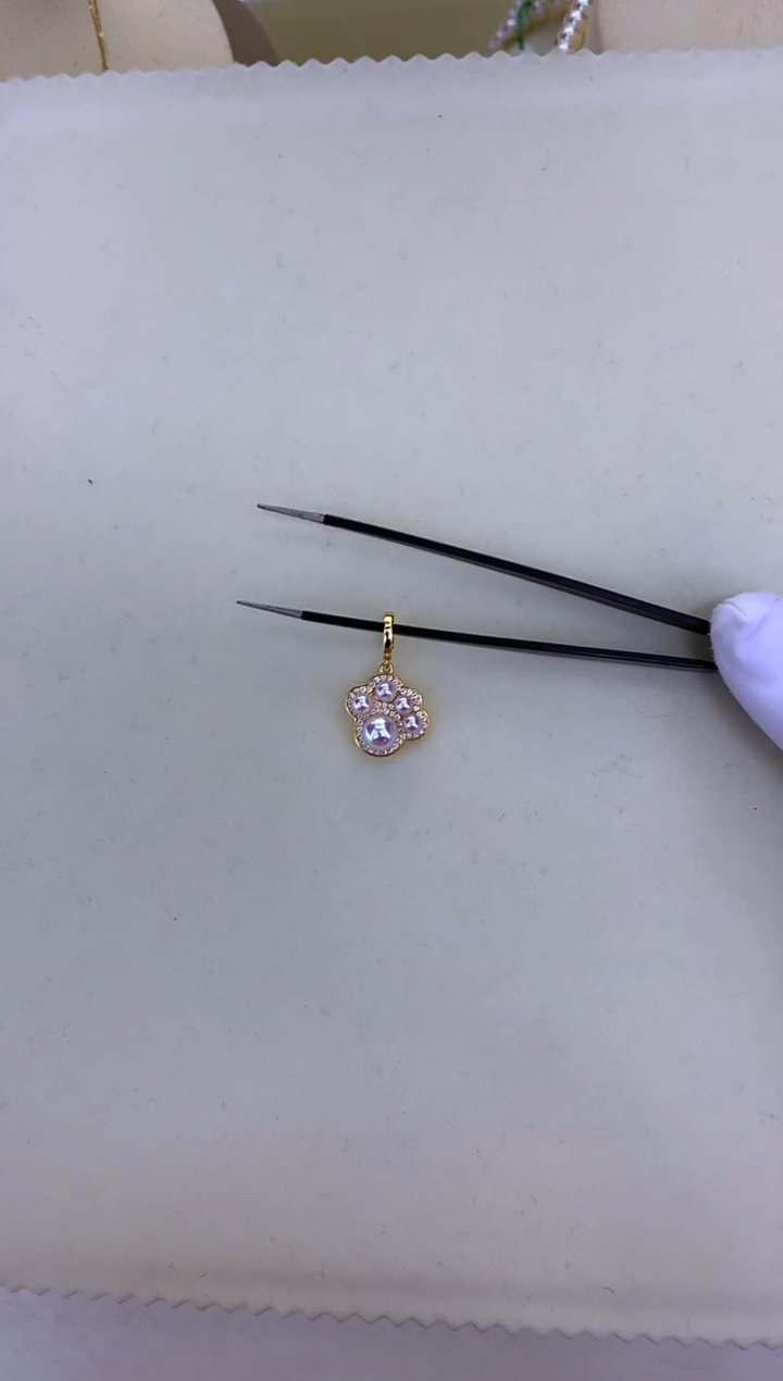 银S925镶嵌DA海水珍珠 GD287 吊坠 3-7