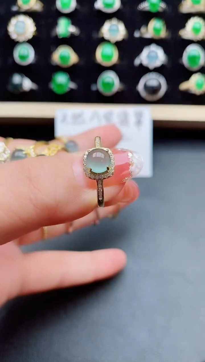 【闪购商品】翡翠戒指银S925镶嵌805800