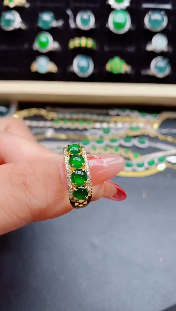 【闪购商品】翡翠戒指银S925镶嵌508005