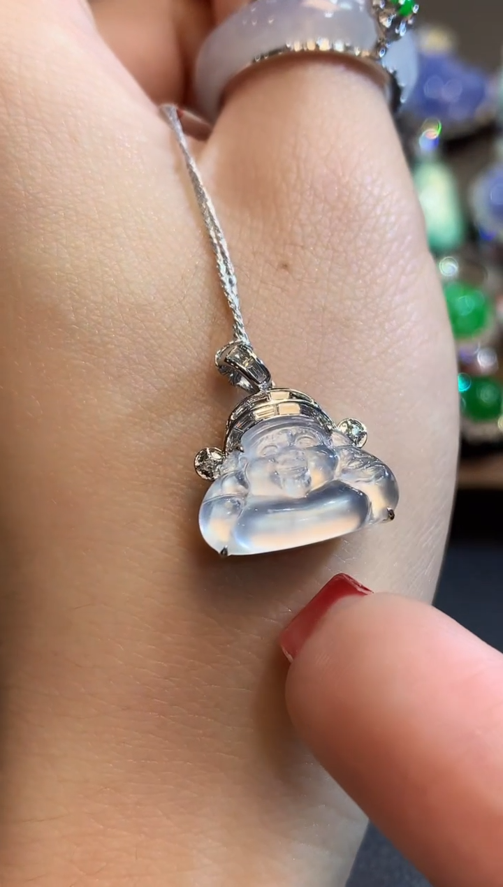 吊坠(不含链)18K金镶嵌翡翠C30