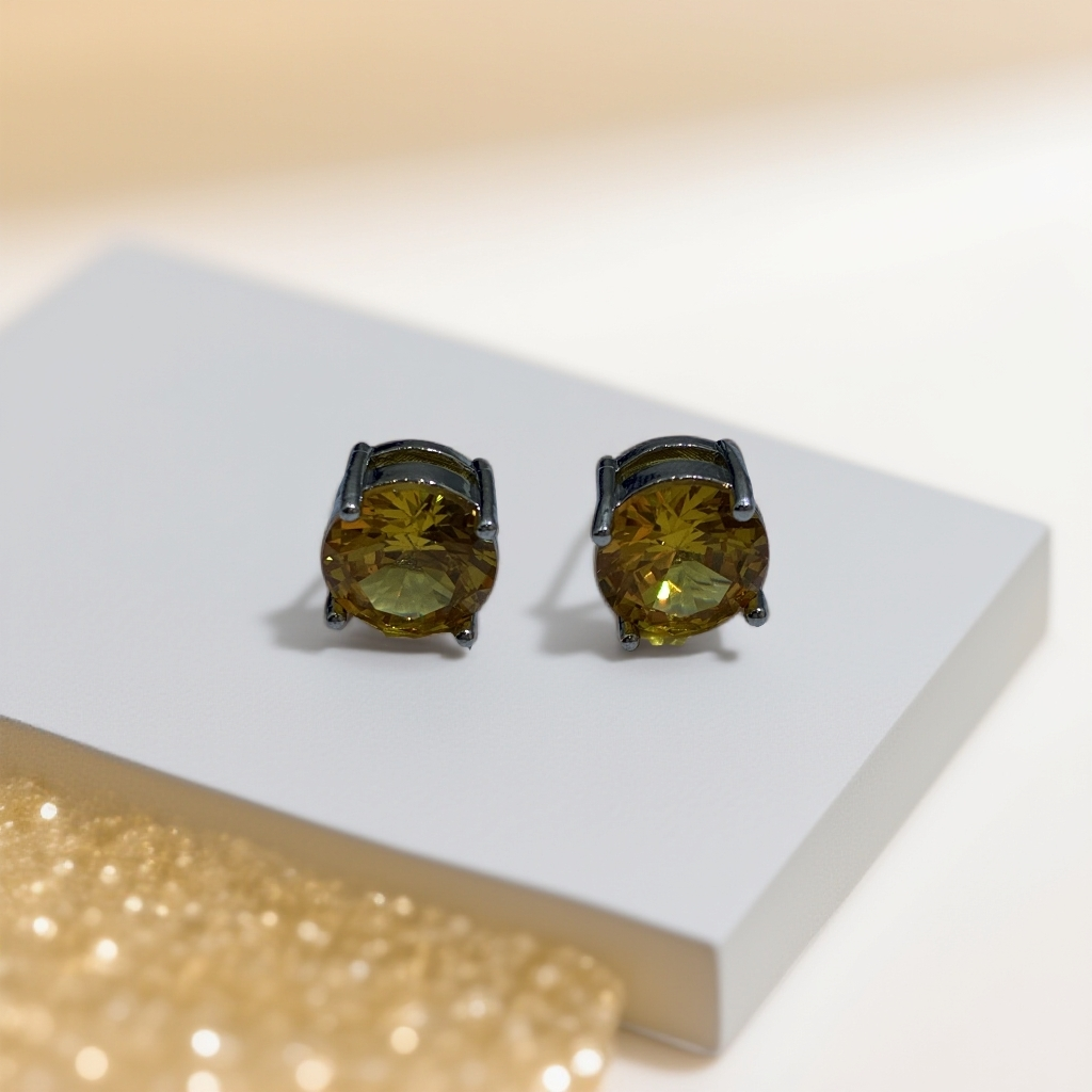 【杜美莎】高订耳饰 MM149  暴力机油黄宝定制豪镶耳饰