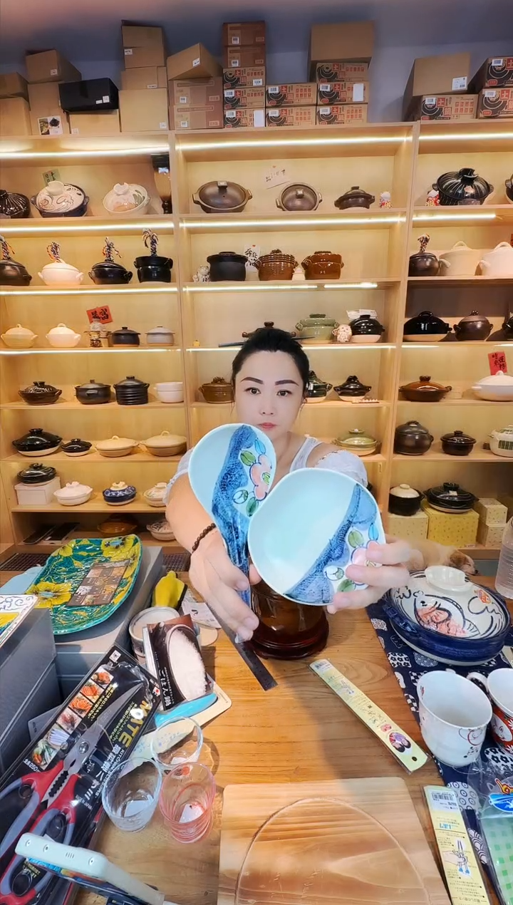 日本进口万古烧兰花套装勺子一套