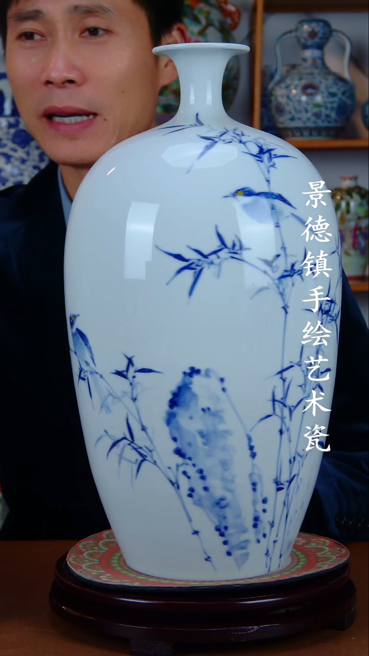 瓶景德镇手工手绘陶瓷摆件12