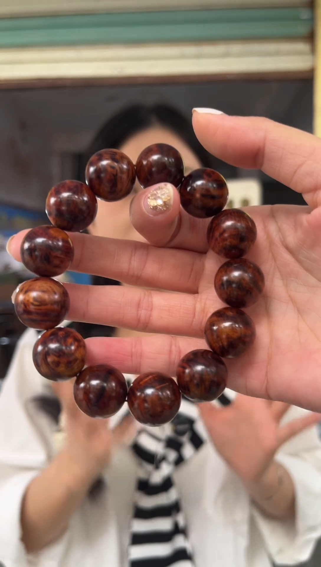 黄花梨/降香黄檀1.8芝麻纹海南黄花梨紫油梨手串（418）