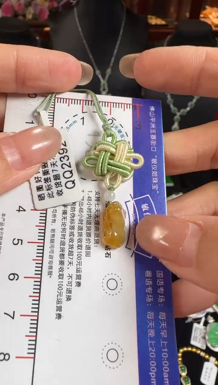 颈饰未镶嵌翡翠QQ2392冰黄貔貅