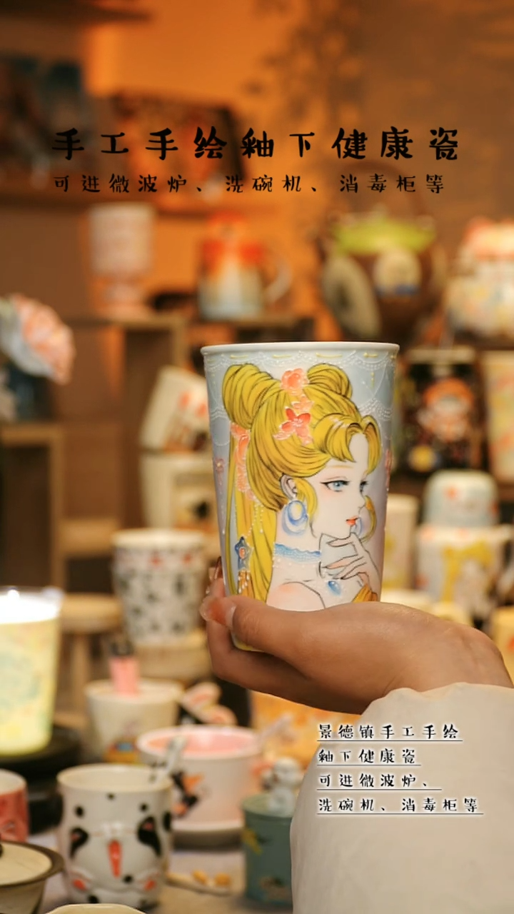 【闪购商品】杯景德镇高温釉下彩陶瓷&W011