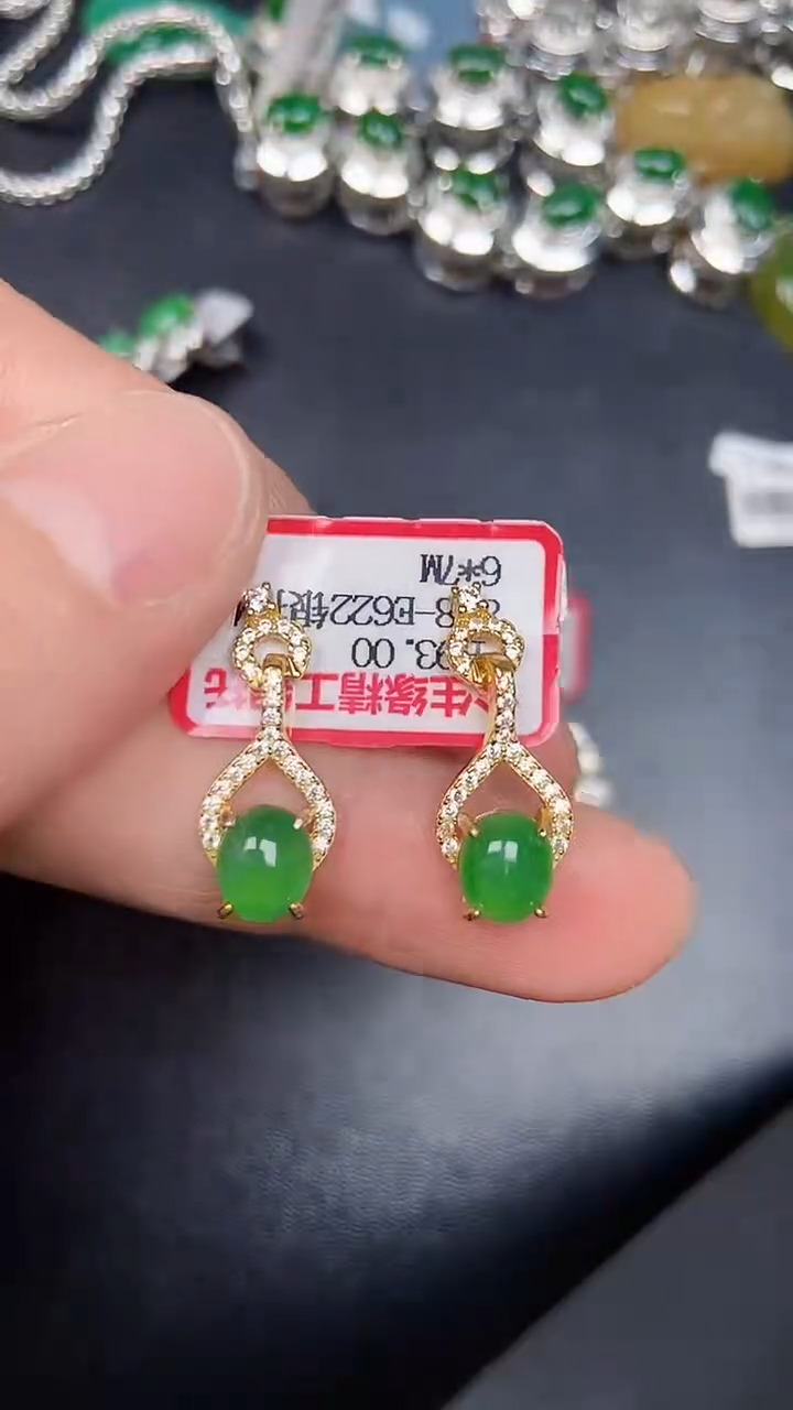 银S925镶嵌戒指翡翠1340