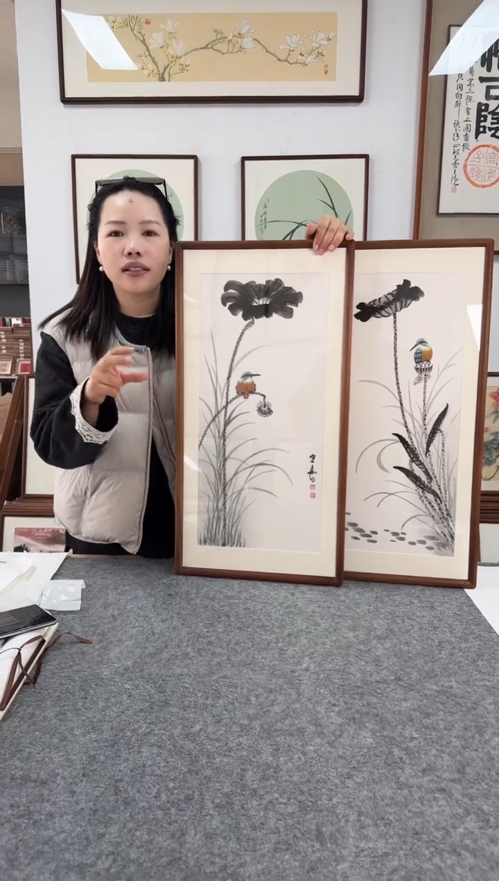 书法YC07/08--36*69绘画手绘同款一对