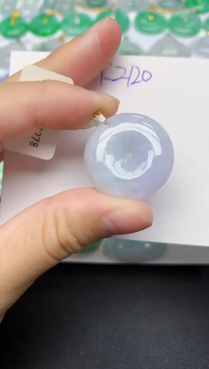 颈饰18K金镶嵌翡翠 天然缅甸A货翡翠百元以上9元证书费自理