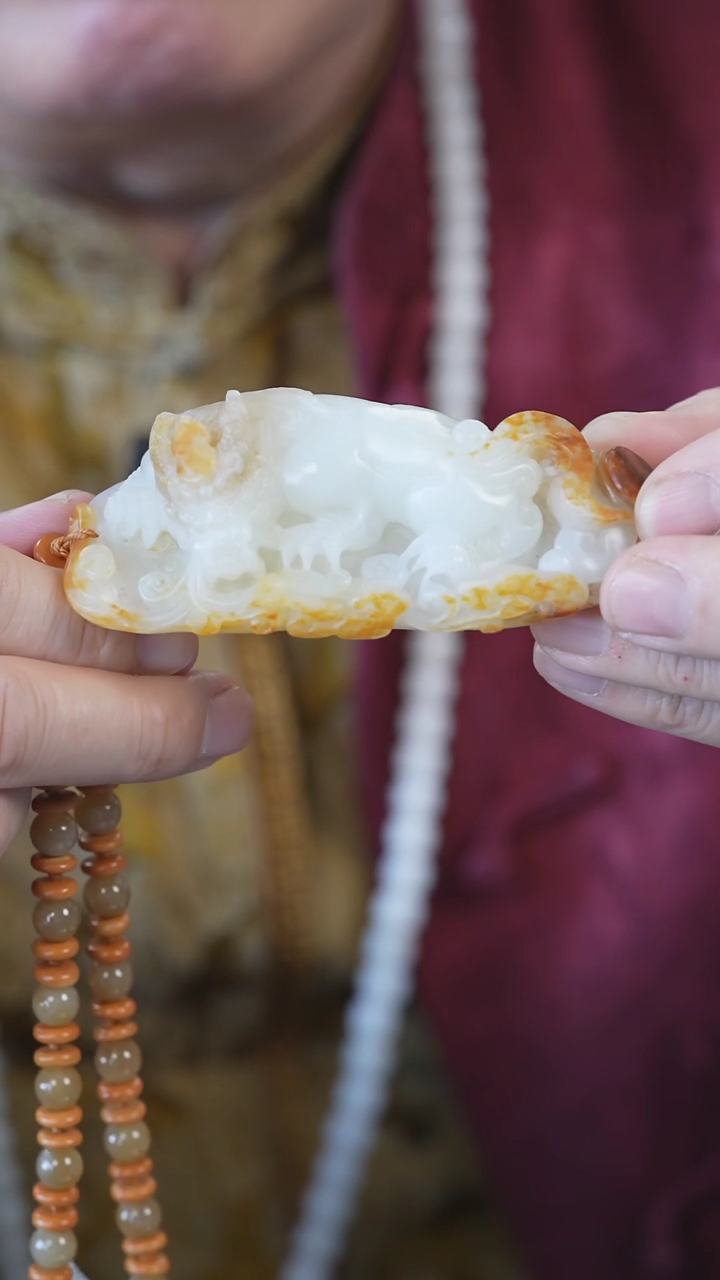 【闪购商品】和田玉手把未镶嵌貔貅约158克