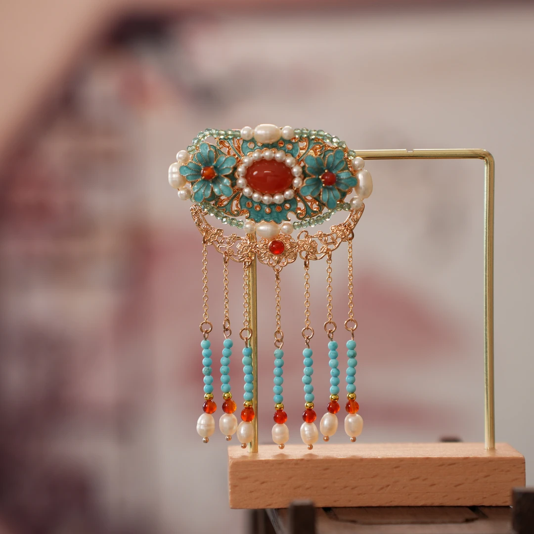 古悦倾城【云越后压】古风汉服头饰复古宋制明制夹子新娘服饰压鬓