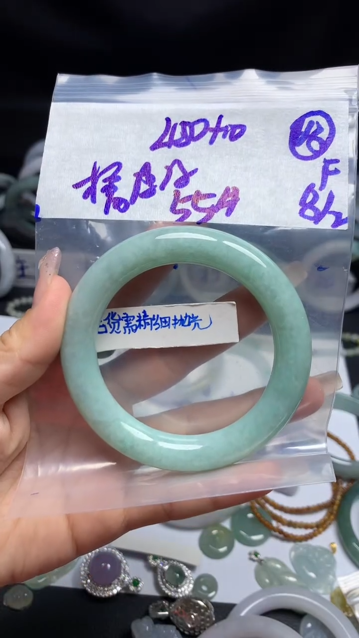 【闪购商品】定制翡翠未镶嵌毛货需精细抛光68号460元55圈有橘皮