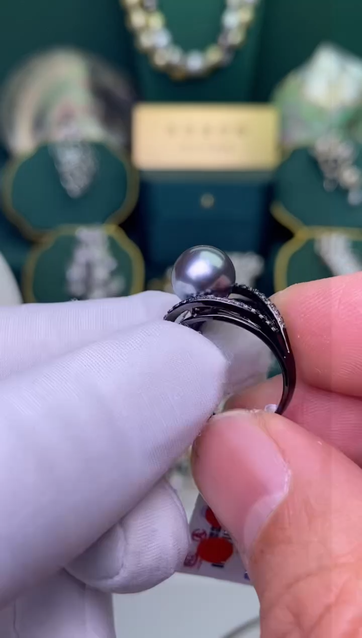 【闪购商品】海水珍珠戒指银S925镶嵌9-10