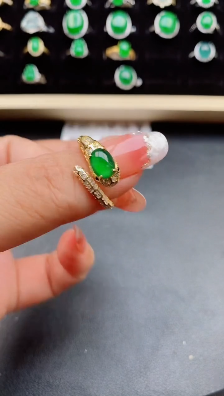 【闪购商品】翡翠戒指银S925镶嵌05800