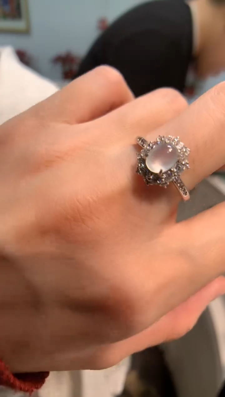 银S925镶嵌戒指翡翠戒指