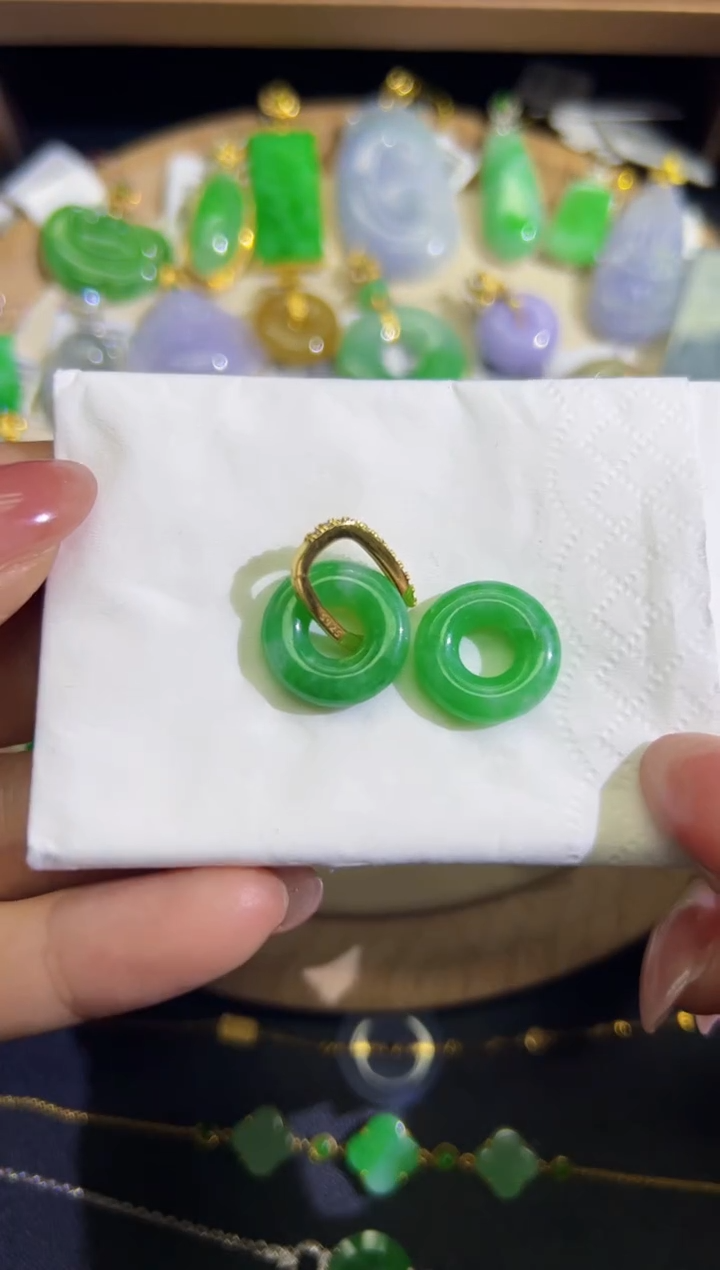 【闪购商品】翡翠耳饰银S925镶嵌Q缅料A货翡翠/支持复检/一件