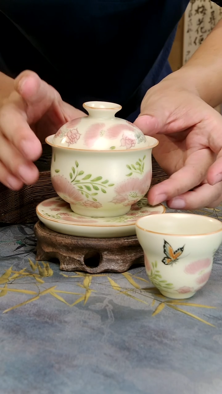 亘古茶具分享@合欢花盖碗杯垫