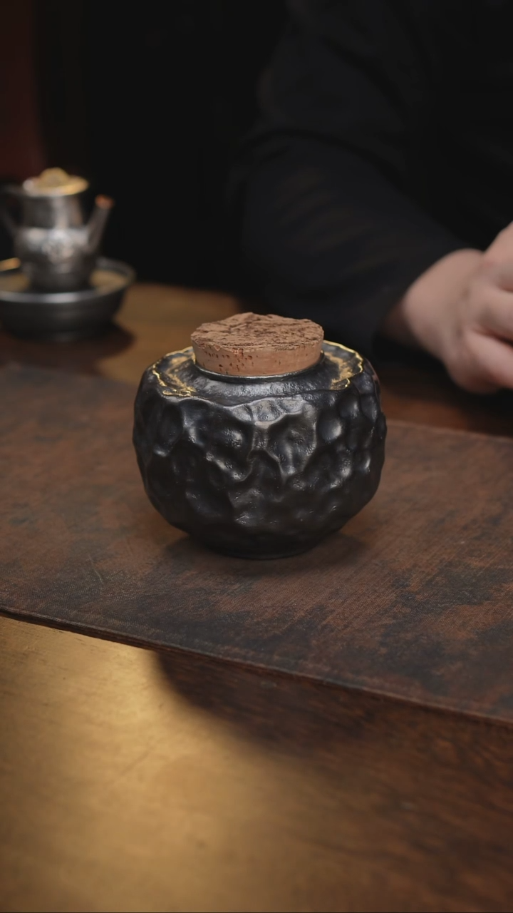 纯锡全手橡木塞茶叶罐