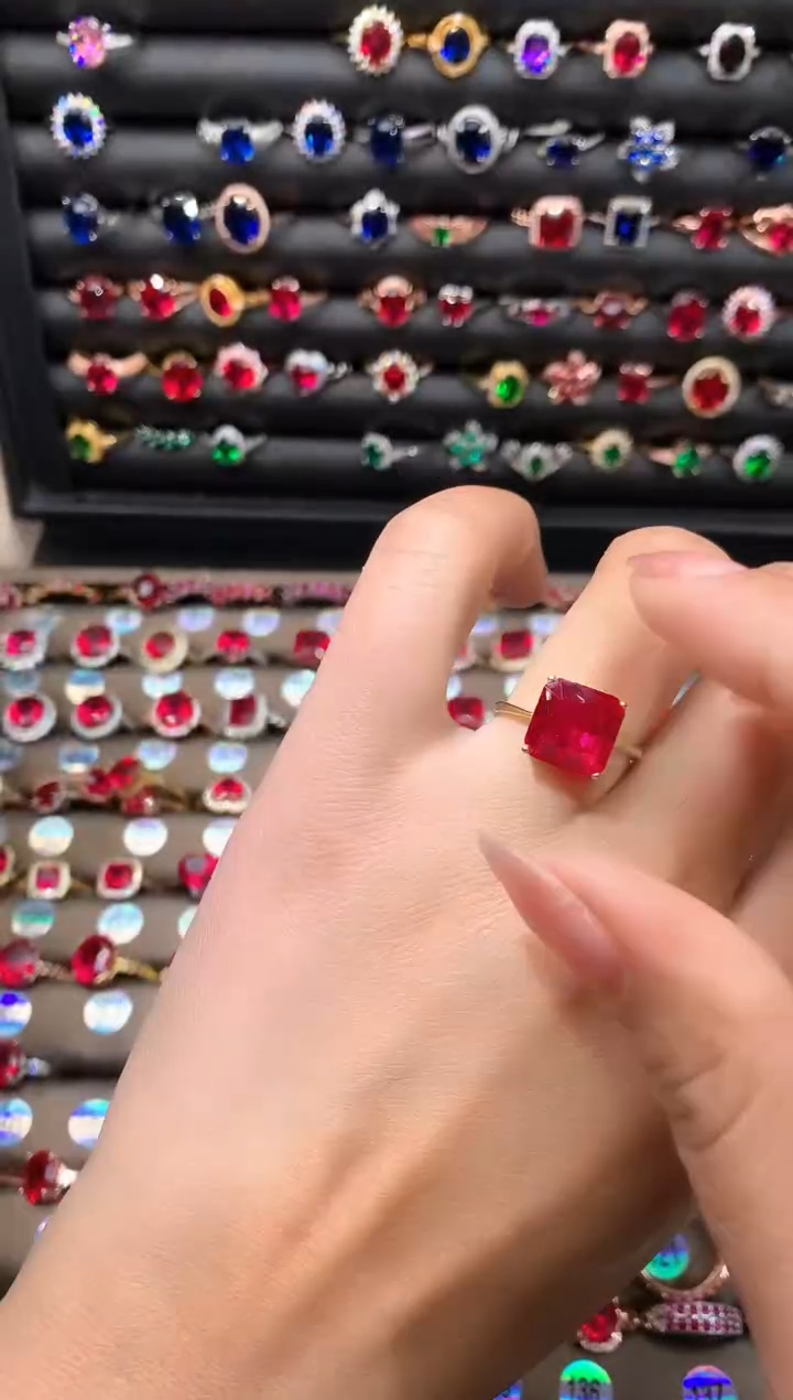 【闪购商品】红宝石戒指银S925镶嵌10金