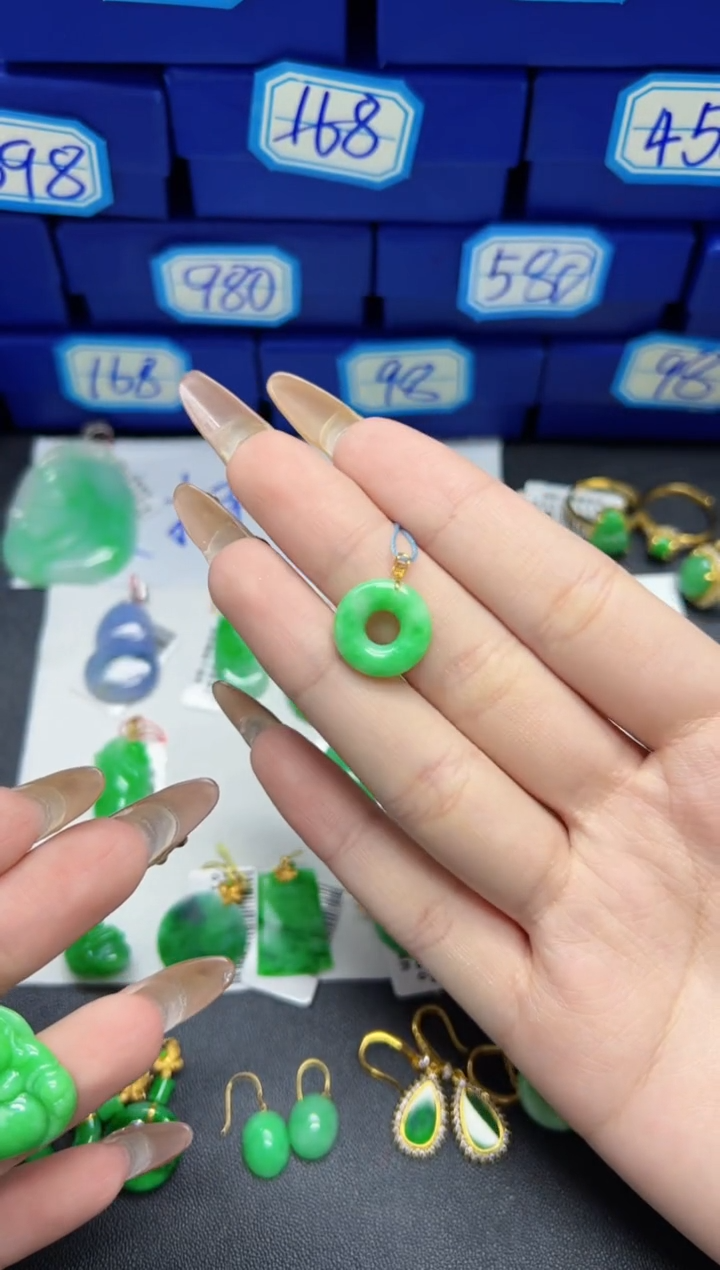 【闪购商品】翡翠颈饰18K金镶嵌Y缅料A货/支持复检/一件